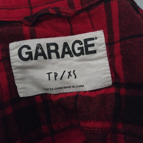 Garage Classic Plaid Red Flannel Shirt size XS - Picture 7 of 10